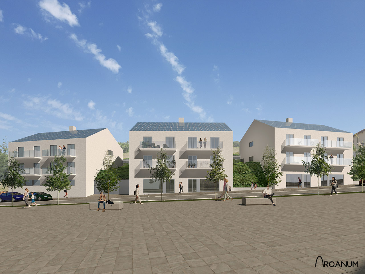 Social housing in Beizama, facade